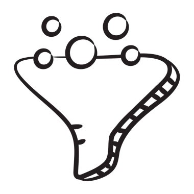 Satış hunisinin vektör tasarımı, düzenlenebilir karalama biçimi 