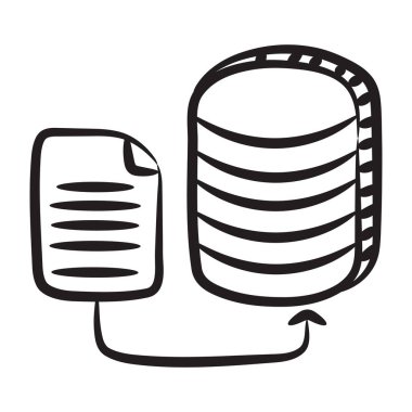 Veritabanı dosyası, db belgesinin vektör tasarımı 