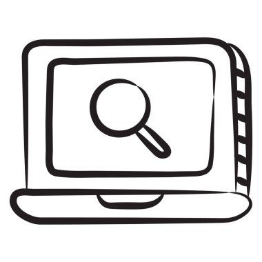 Moda el çizimi biçim, seo vektör web aramasının simge tasarımı 