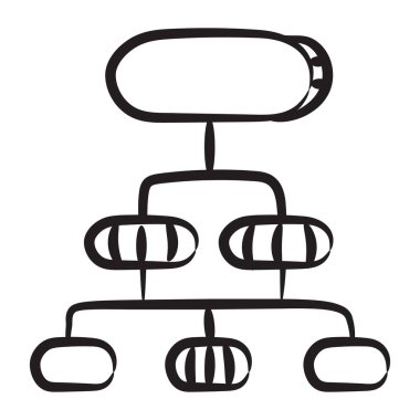Çalışma akışının düzenlenebilir bir vektörü, el çizimi simgesi 