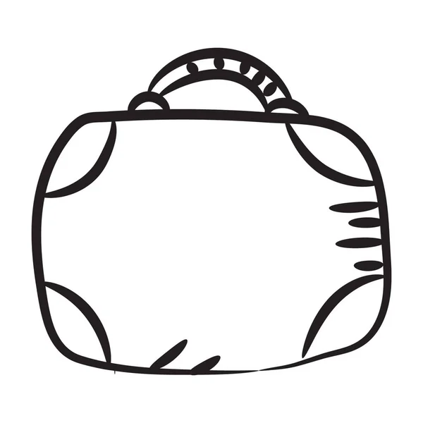 Portfolio Bag Icon Doodle Line Design Office Bag — Stock Vector