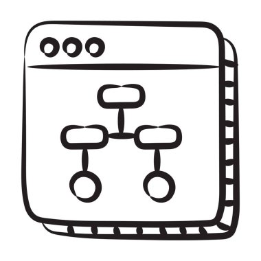 Web sayfasında site haritası, web mimarisi simgesi konsepti