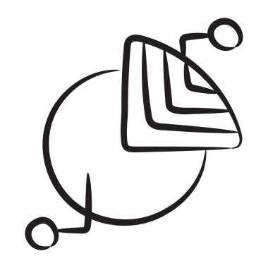 Pasta grafik simgesinin karalama çizgisi tasarımı