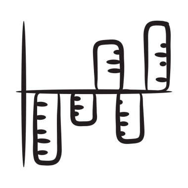 Blok grafik simgesinin Doodle vektör tasarımı