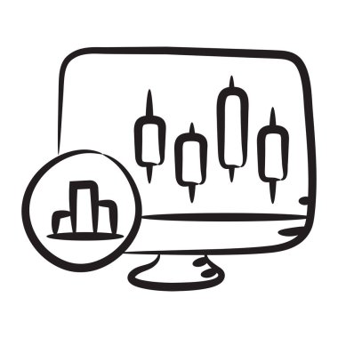 Bar grafik simgesinin Doodle vektör tasarımı