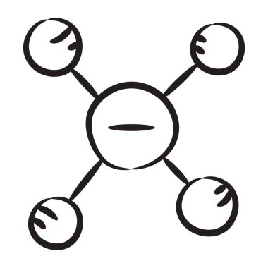 Düğüm ağ simgesinin elle çizilmiş vektör tasarımı