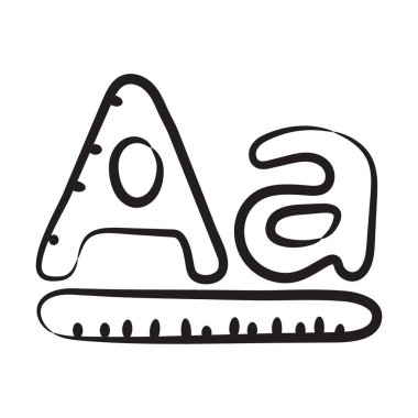 Yazı tipi araç simgesinin el çizimi biçimi