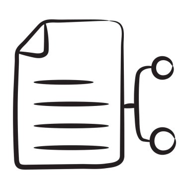 Paylaşılan içeriğin fırça darbesi simgesi, düzenlenebilir vektör 