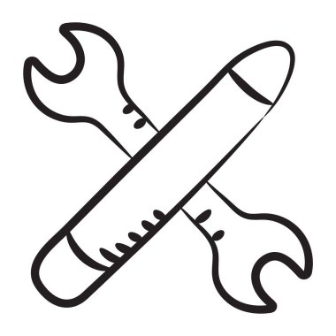 Teknik araçlar vektör biçimi, moda satır simgesi 