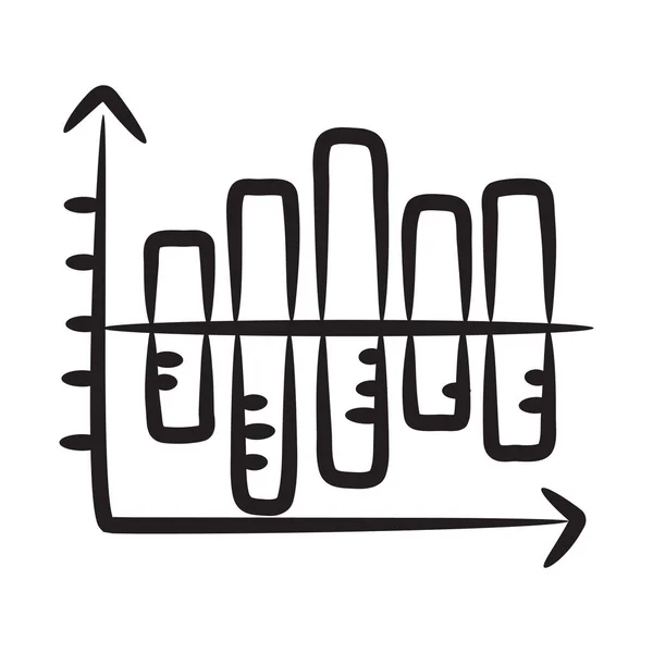 Diseño Vectorial Doodle Del Icono Del Gráfico Barras — Archivo Imágenes Vectoriales