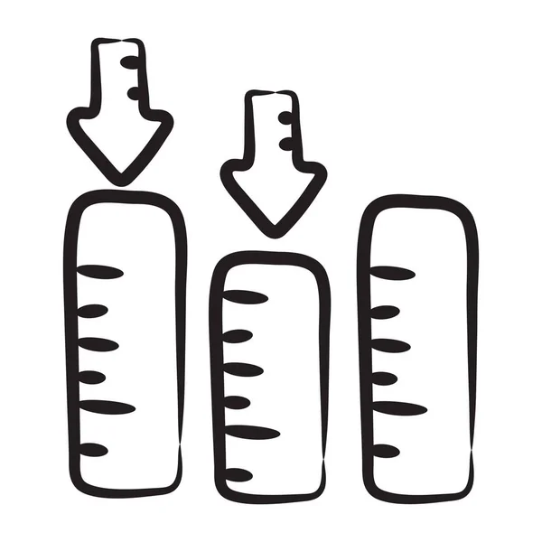 Doodle Vektor Utformning Stapeldiagram Ikon — Stock vektor