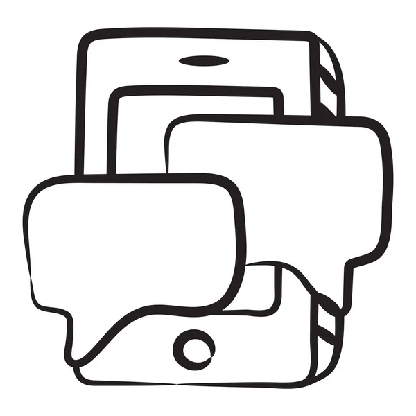 Иконный Стиль Мобильного Чата Разговора Мобильному Телефону — стоковый вектор