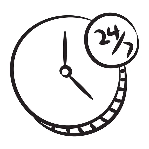 Horas Servicio Icono Línea Editable — Archivo Imágenes Vectoriales