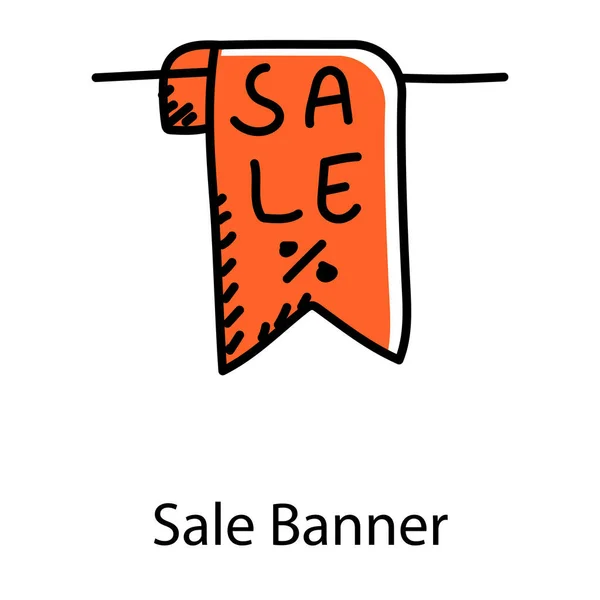 Handgezeichnet Vektor Stil Des Verkaufs Banner Symbol — Stockvektor