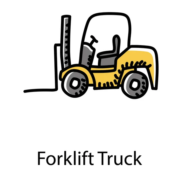 Heavy Industrial Vehicle Forklift Truck Icon — Stock Vector