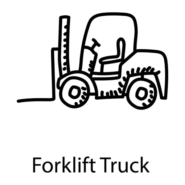 Heavy Industrial Vehicle Forklift Truck Icon — Stock Vector
