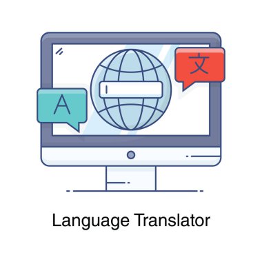 Düzenlenebilir düz dizaynda çeviri simgesi 