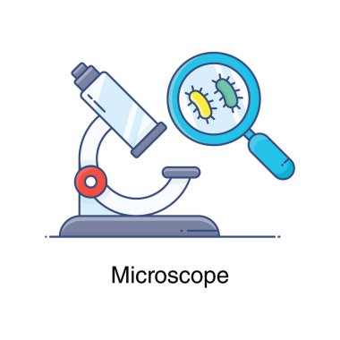 Temel Düz Vektör Tasarım araştırma aracı, laboratuvar mikroskobu simgesi
