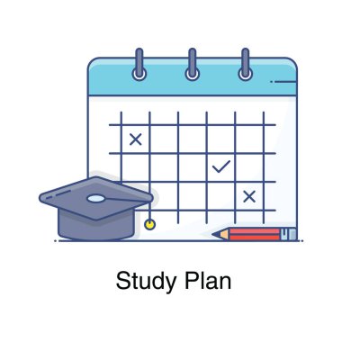 Kalem ve havan topu ile anımsatıcı, çalışma planı simgesi