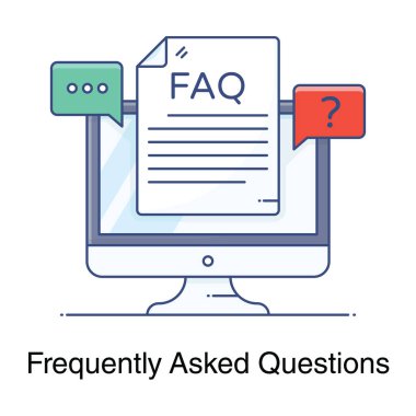 Sık sık düz biçimli soru soran bir simge tasarımı 