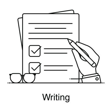 İçerik yazma simgesini gösteren kalem içeren bir sayfa