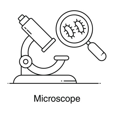 Temel Düz Vektör Tasarım araştırma aracı, laboratuvar mikroskobu simgesi