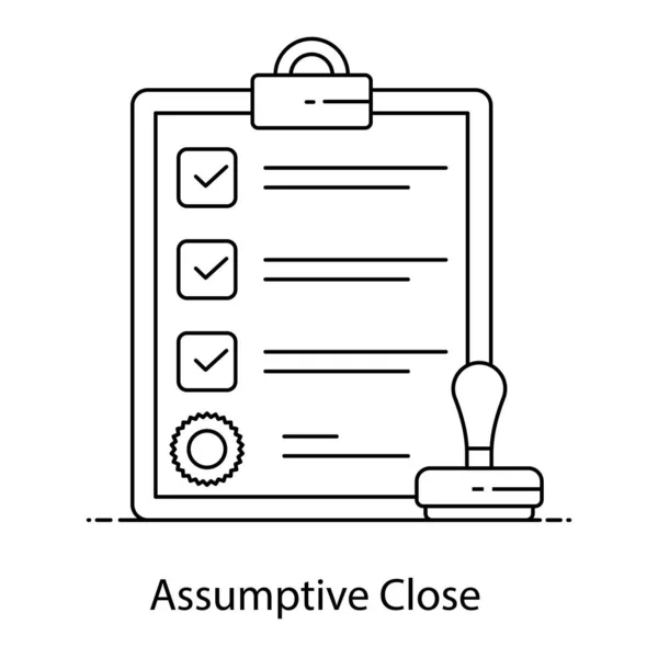 Assumptive Close Vector Carimbo Com Documento — Vetor de Stock