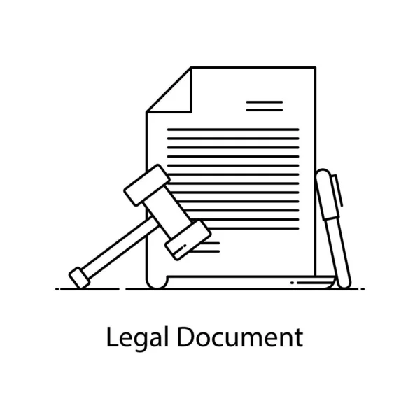 Documento Legal Papel Corte Estilo Plano — Vector de stock