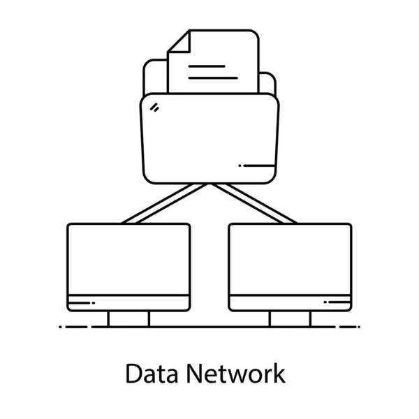 Une Icône Plate Réseau Données Vecteur Modifiable — Image vectorielle