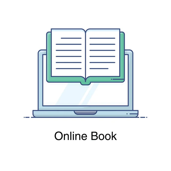 Flat Vector Design Online Book Icon — Stock Vector