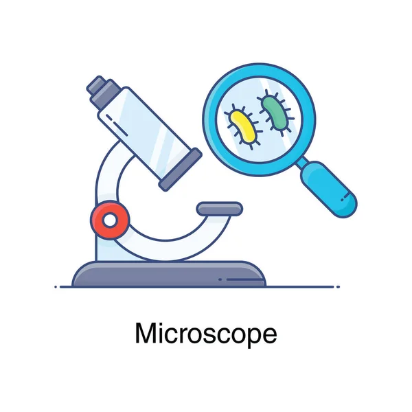 Базовий Плоский Екструдер Інструмент Дослідження Pof Значок Лабораторного Мікроскопа — стоковий вектор