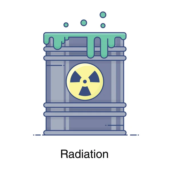 Radioactive Waste Icon Flat Design Radiation Vector — Stock Vector