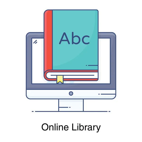 Icon Design Online Library Flat Design — Stock Vector