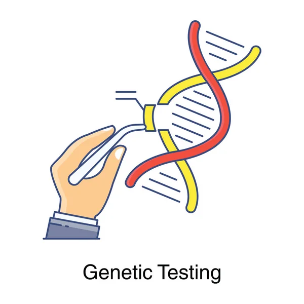 Иконка Генетического Тестирования Плоской Конструкции Биологические Исследования — стоковый вектор