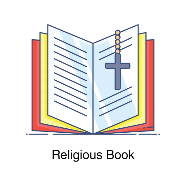 Auf Einem Buch Einer Bibel Oder Einem Religiösen Buch Editierbaren — Stockvektor