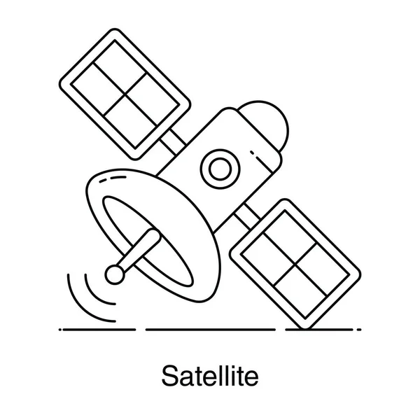 Ikon Spaceflight Buatan Atau Satelit Buatan Dalam Gaya Datar - Stok Vektor