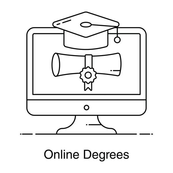 Плоска Піктограма Онлайн Ступеня Змінений Вектор — стоковий вектор