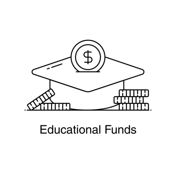 Bildungsfonds Stipendiaten Ikone Flachen Stil — Stockvektor