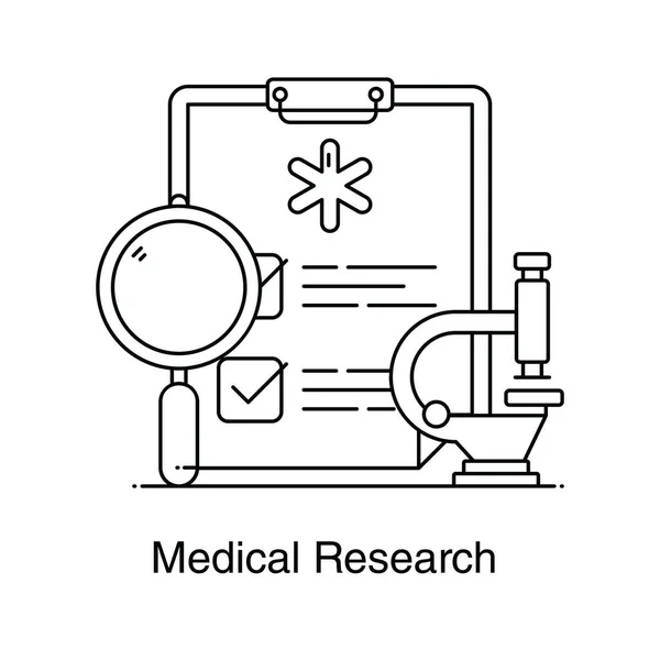 Icono Plano Editable Investigación Médica — Vector de stock