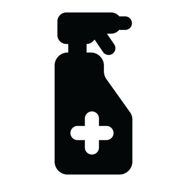 Virüs koruması için tıbbi sprey şişesinin moda vektörü, sembol tasarımı 