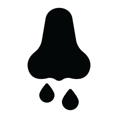 Burun simgesi tasarımı, sinüzit koronavirüsün vektör biçimi