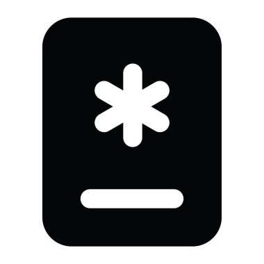 Modern doldurulmuş tıbbi kart simgesi, hastane kartı. 