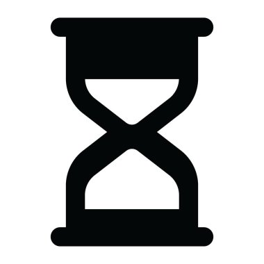 Kum saatinin modern katı tarzda bir simge tasarımı 