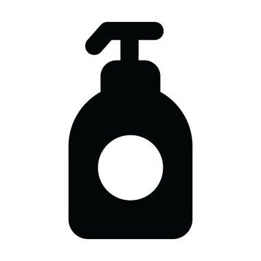 Hijyen sabun ikonu tasarımı, virüs koruması için kimyasal sabun şişesi. 