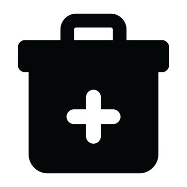 Tıbbi kutu simgesi tasarımı, sağlık çantası konsepti 