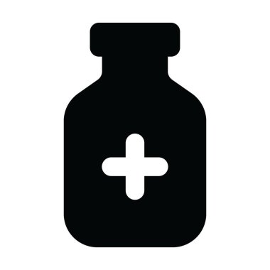 Antibiyotik şişesinin düzenlenebilir vektörü, dolu vektör 