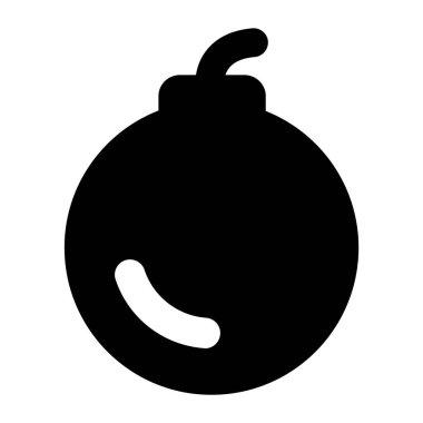 Siber bomba ikonunun kabartma vektör tasarımı.