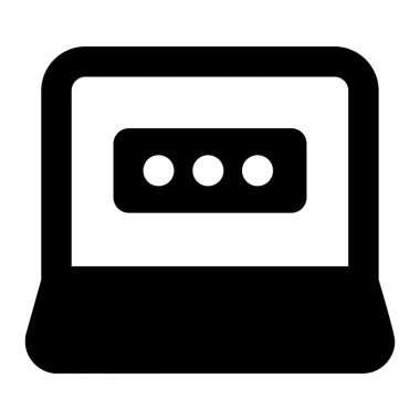 Dizüstü bilgisayar parola simgesinin tam vektör tasarımı