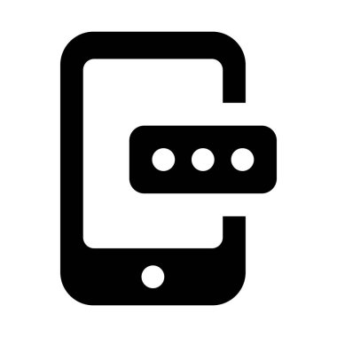 Konuşma baloncuklu akıllı telefon, mobil sohbet simgesinin dolu biçimi