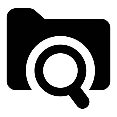 Belge çantalı büyüteç, sağlam biçimdeki arama dizininin simgesi 